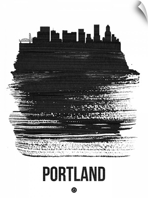 Portland Skyline Brush Stroke Black