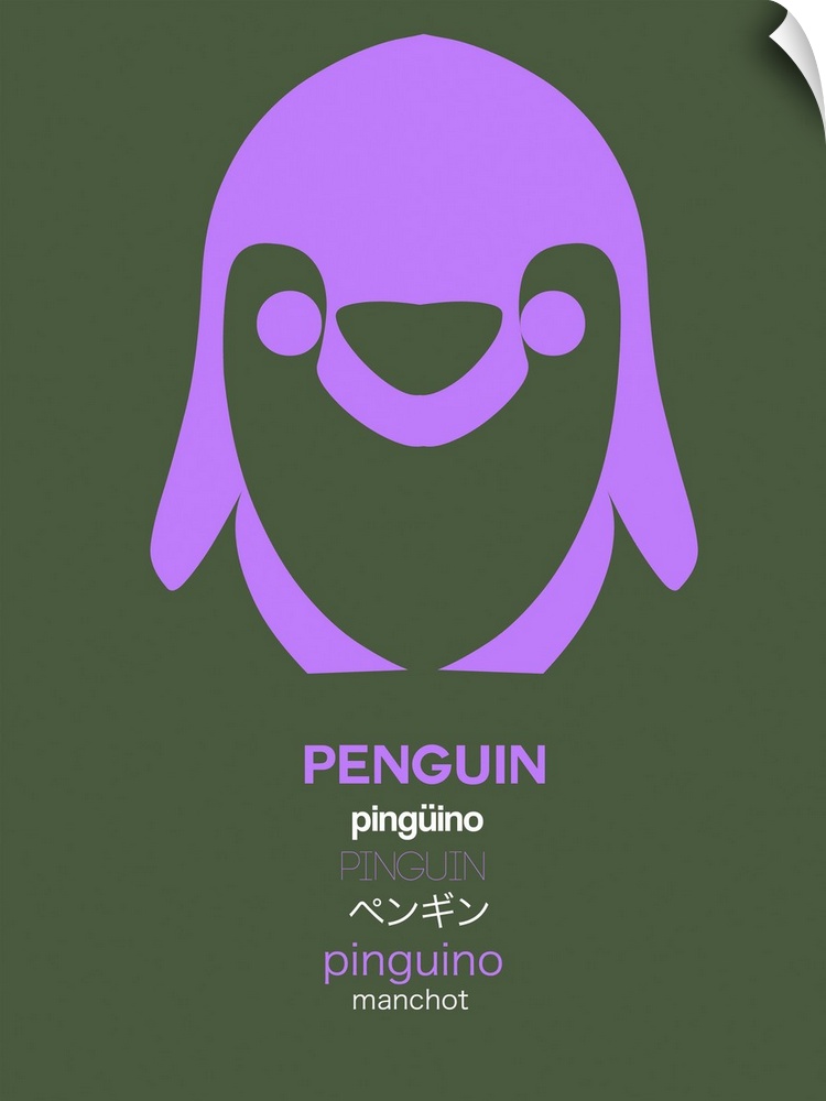 Purple Penguin Multilingual Poster