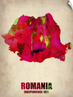 Romania Watercolor Map