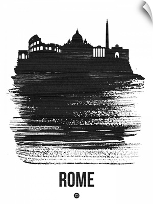 Rome Skyline Brush Stroke Black