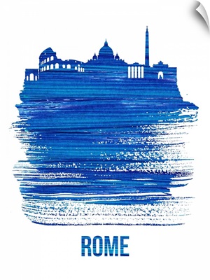 Rome Skyline Brush Stroke Blue