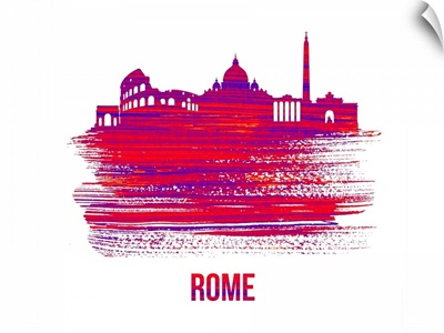 Rome Skyline Brush Stroke Red