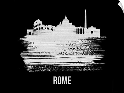 Rome Skyline Brush Stroke White