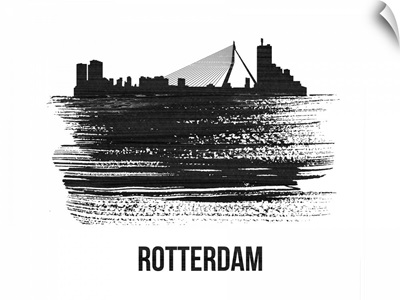Rotterdam Skyline Brush Stroke Black II