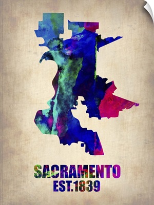 Sacramento Watercolor Map