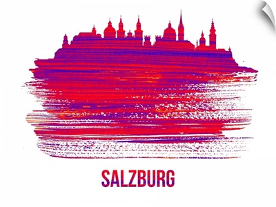 Salzburg Skyline Brush Stroke Red