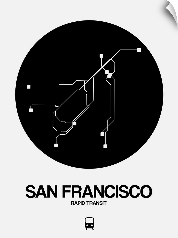 San Francisco Black Subway Map