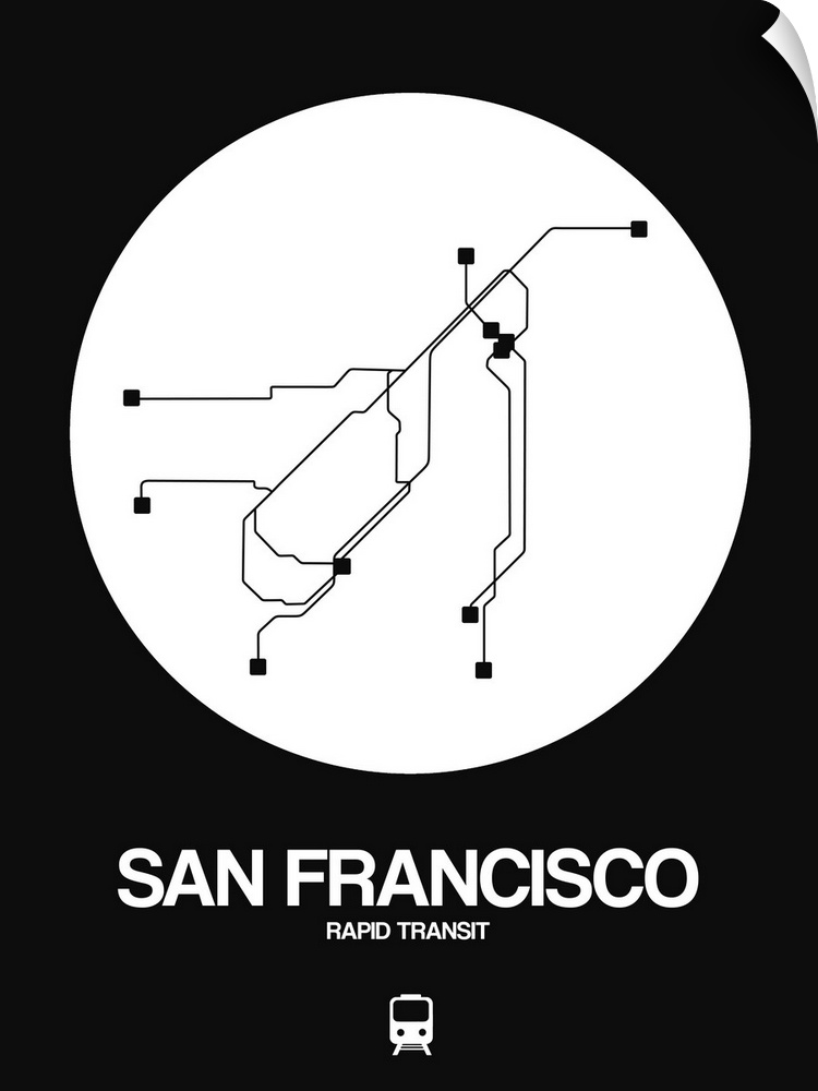 San Francisco White Subway Map