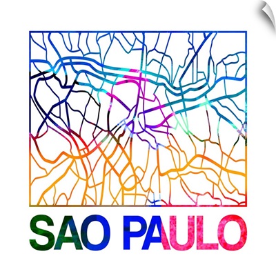 Sao Paulo Watercolor Street Map
