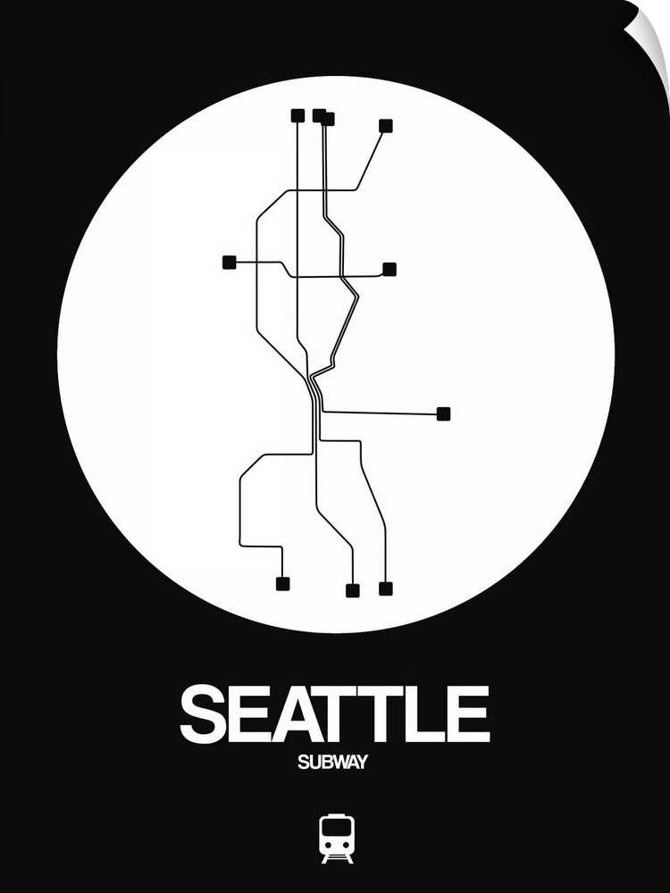 Seattle White Subway Map