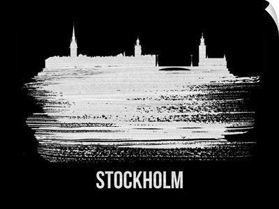 Stockholm Skyline Brush Stroke White
