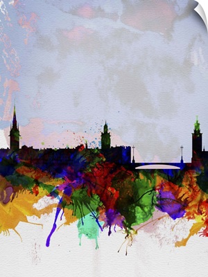 Stockholm Watercolor Skyline