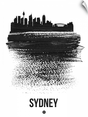 Sydney Skyline Brush Stroke Black