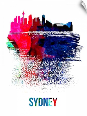 Sydney Skyline Brush Stroke Watercolor