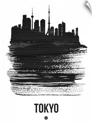 Tokyo Skyline Brush Stroke Black