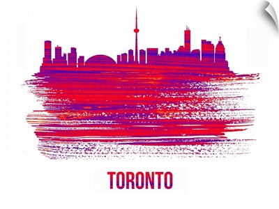Toronto Skyline Brush Stroke Red