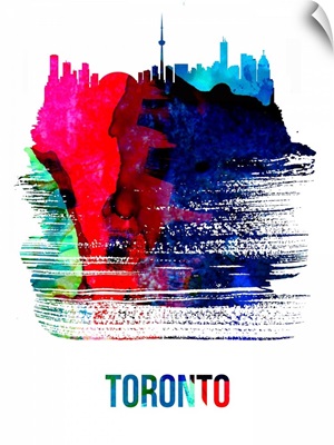Toronto Skyline Brush Stroke Watercolor