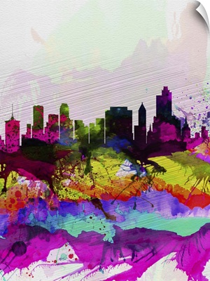 Tulsa Watercolor Skyline