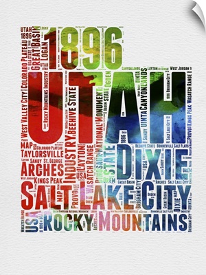 Utah Watercolor Word Cloud
