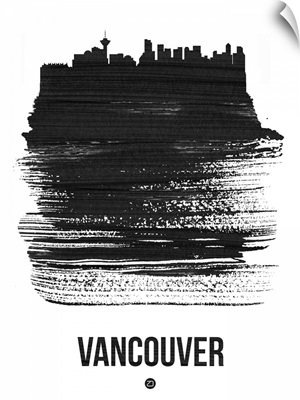 Vancouver Skyline Brush Stroke Black