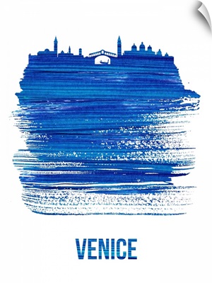 Venice Skyline Brush Stroke Blue