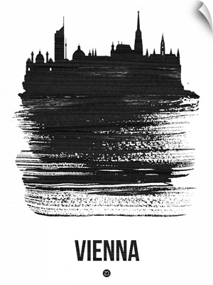 Vienna Skyline Brush Stroke Black