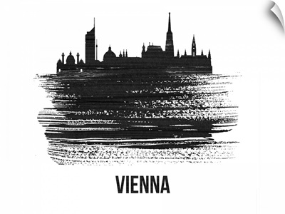 Vienna Skyline Brush Stroke Black II