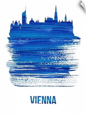 Vienna Skyline Brush Stroke Blue