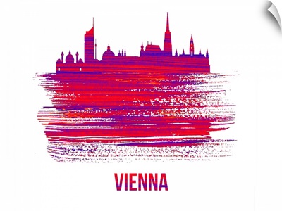 Vienna Skyline Brush Stroke Red