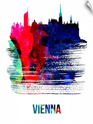 Vienna Skyline Brush Stroke Watercolor