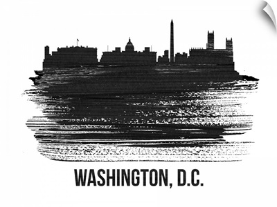Washington, D.C. Skyline Brush Stroke Black II