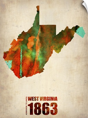 West Virginia Watercolor Map