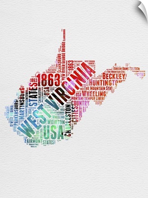West Virginia Watercolor Word Cloud