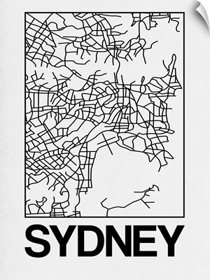 White Map of Sydney