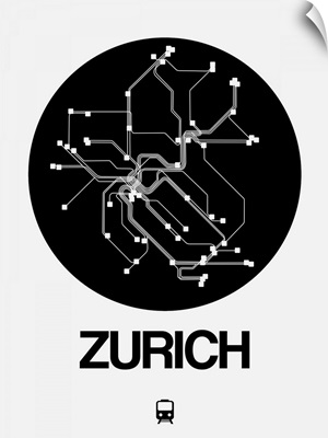 Zurich Black Subway Map