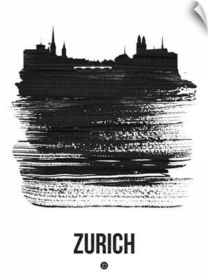 Zurich Skyline Brush Stroke Black