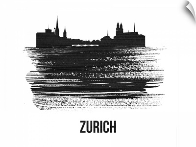 Zurich Skyline Brush Stroke Black II