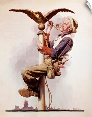 Man Painting Flagpole