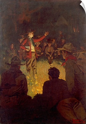 Scouts Around Campfire