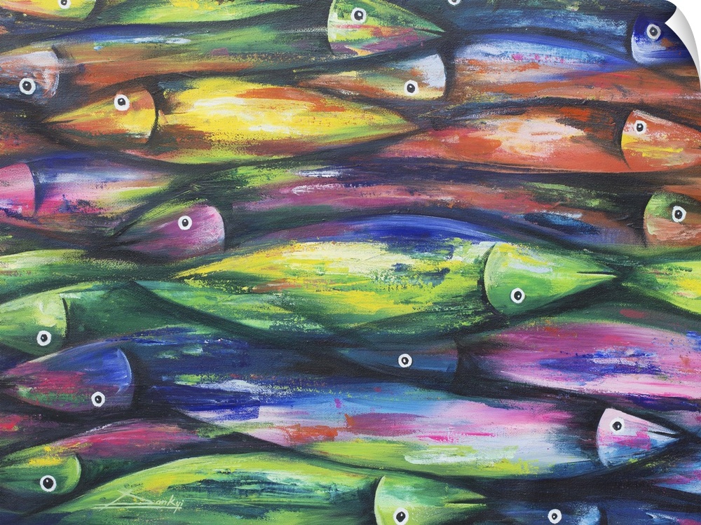 These are fishes in the sea. They have different colors and shapes, artist Bright Dankyi Mensah muses. He turns his eye to...