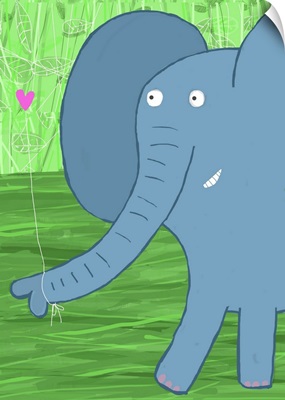 Elephant Heart Green Background