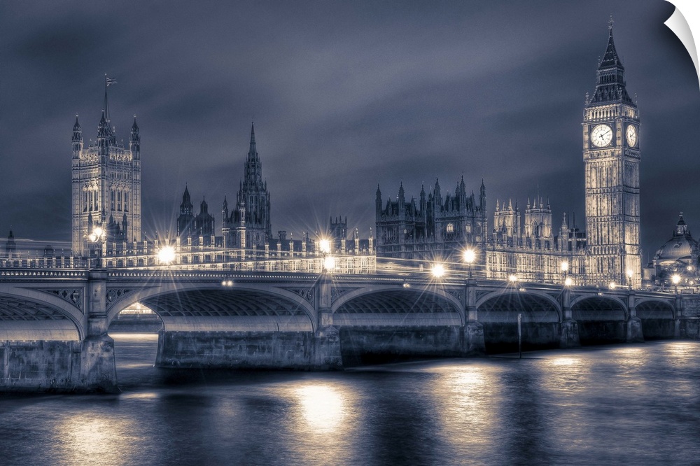 A photograph of the Houses of Parliament with Big Ben in London.