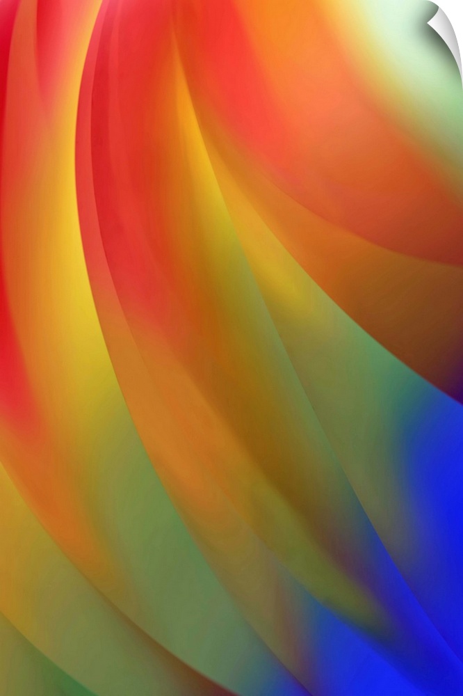 Abstract art created with a layered surface and gel filters to create gradients of color from top to bottom.