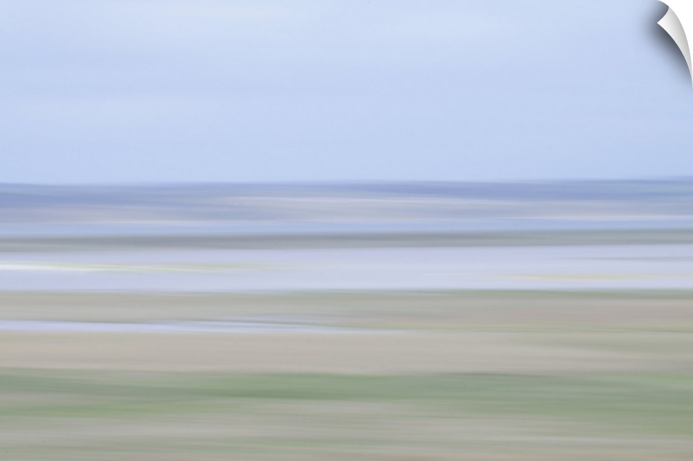 Artistically blurred photo. Early morning view of nature reserve Agger Tange, south of the town of Agger at the North Sea ...