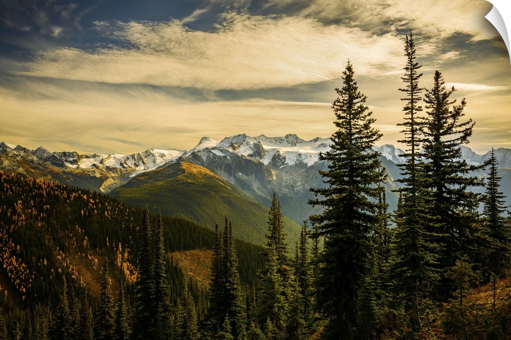 Image made on an exceptionally beautiful afternoon towards evening in the mountains of British Columbia, Canada. In the fo...