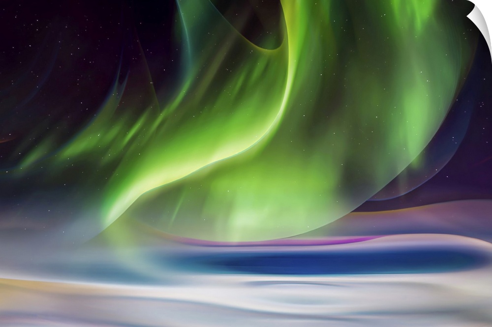 Abstract interpretation of what an aurora borealis (the Northern Lights) looks like. This is a re-work of an older image o...