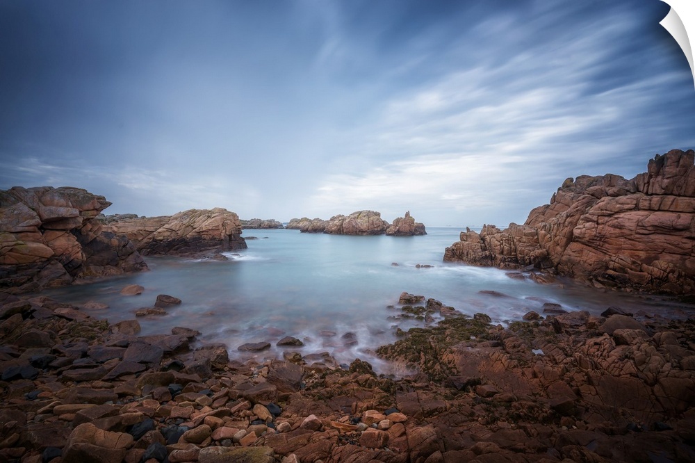 Fine art photo of the rocky shoreline of an island in the north of France.