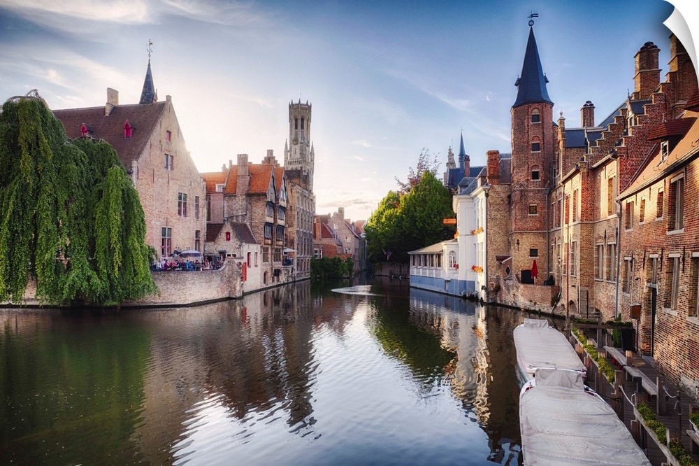 Bruges with water canal at Late Afternoon, Flanders, Belgium