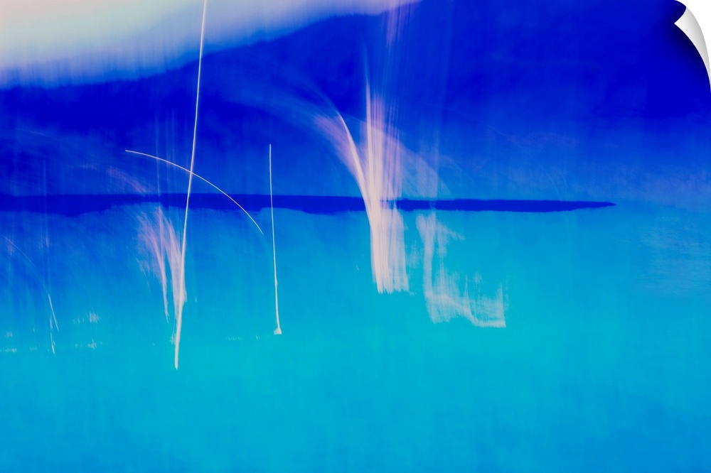 Abstract photograph created with blue and white hues.