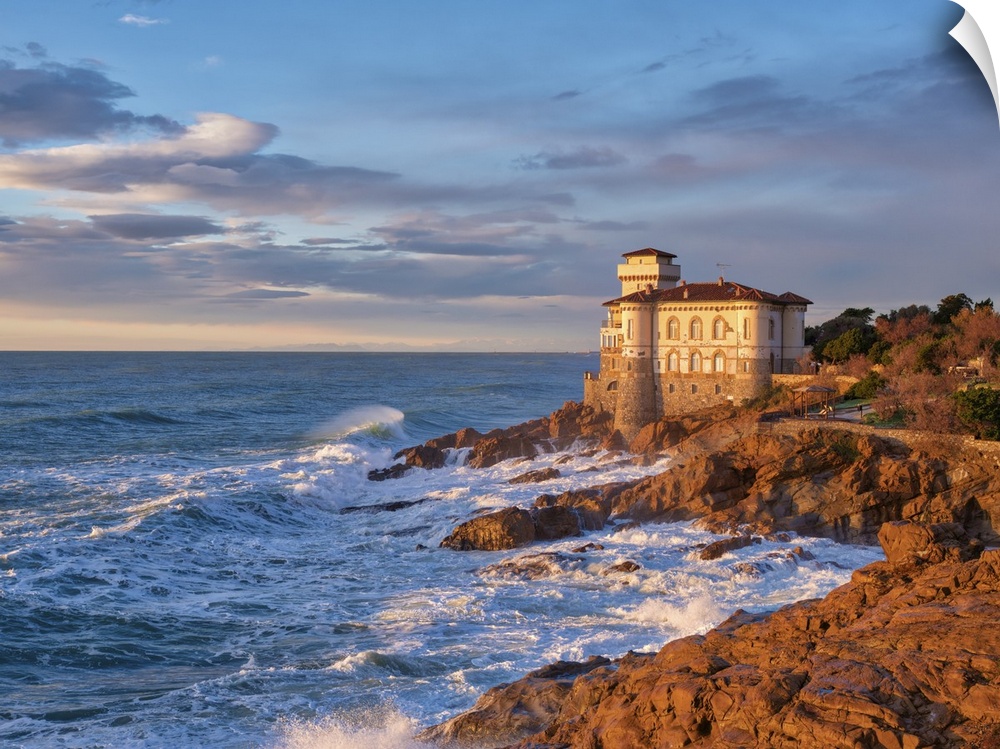 This is the view from the sea of ??the Castello del Boccale in Livorno. It represents a watchtower built by the Medici in ...